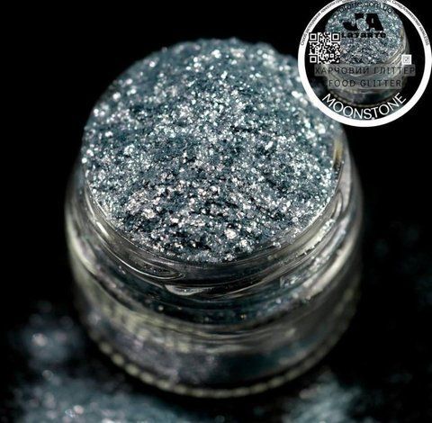 Харчовий блиск гліттер MOON STONE 5 гр кандурін сріблястий 2694793394 фото