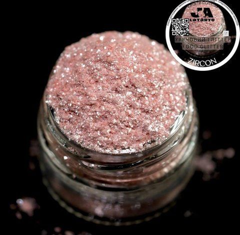 Харчовий блиск гліттер ZIRCON 5 гр кандурін персиковий 2694793397 фото