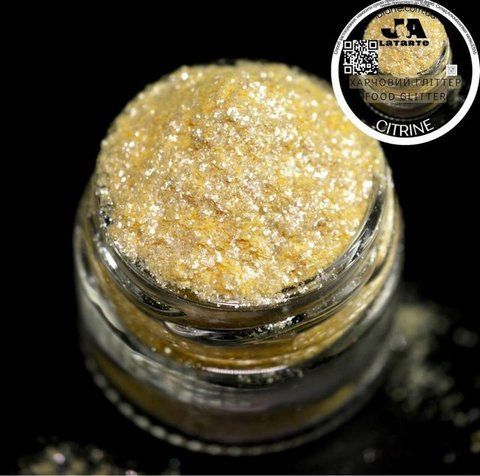 Харчовий блиск гліттер CITRINE 5 гр кандурін золотий 2694793398 фото