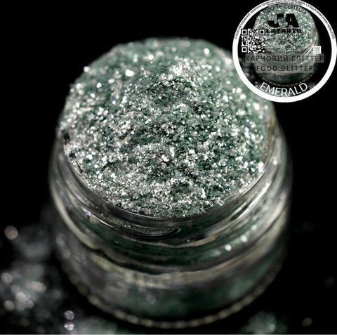 Харчовий блиск гліттер EMERALD 5 гр кандурін зелений 2694793400 фото
