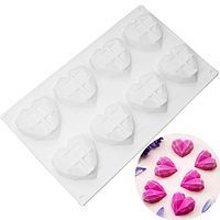 Форма силіконова для евродесертов Сердце 3D з 8 шт 1305966127 фото