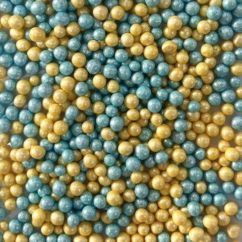Посипка рисові кульки глазуровані мікс "Жовто-блакитний" D=5 мм 50 г 2724636511 фото