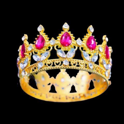 Декор для торта Корона D8 см із малиновим камінням 2750384985 фото