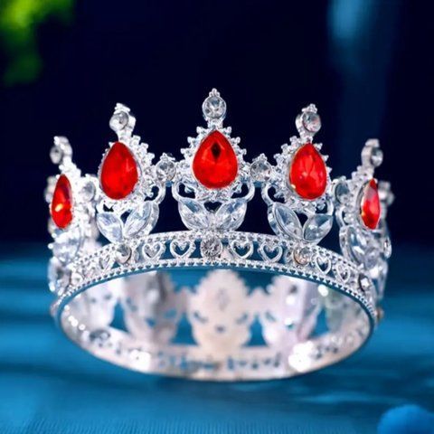 Декор для торта Корона D8 см с красными камнями 2615324142 фото